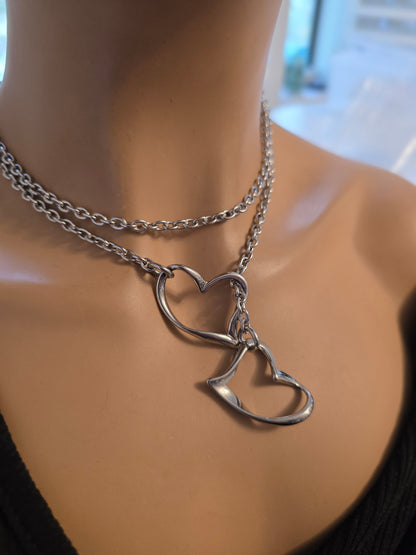 Stainless Steel Slip Chain Leash Style Collar Choker Necklace