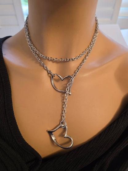 Stainless Steel Slip Chain Leash Style Collar Choker Necklace