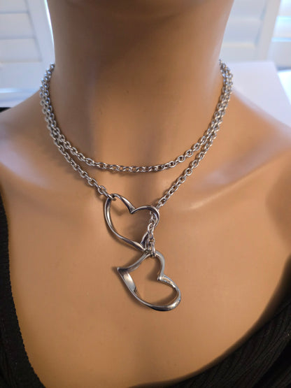 Stainless Steel Slip Chain Leash Style Collar Choker Necklace
