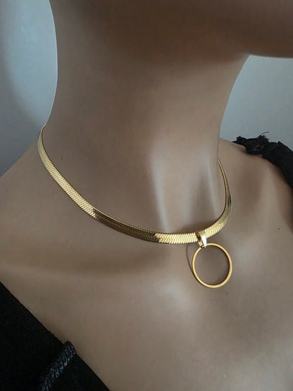 Day Collar – Herringbone Chain | Everyday | Optional Locking Clasp