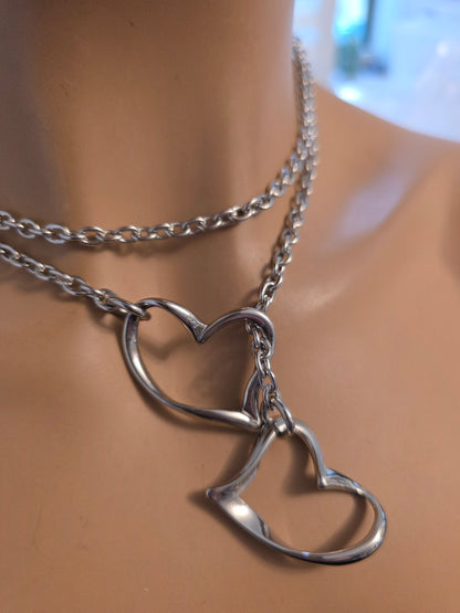 Stainless Steel Slip Chain Leash Style Collar Choker Necklace