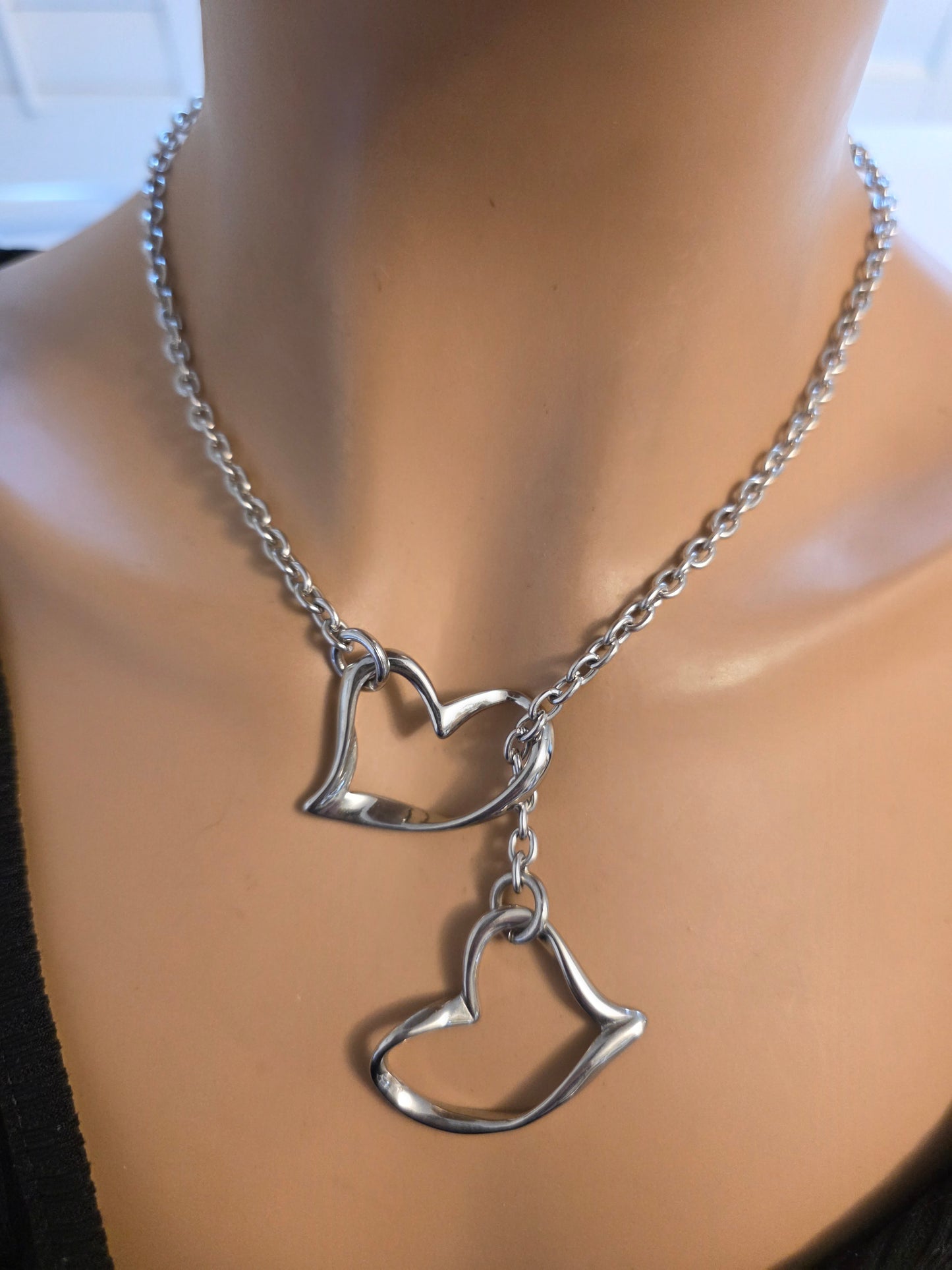 Stainless Steel Slip Chain Leash Style Collar Choker Necklace