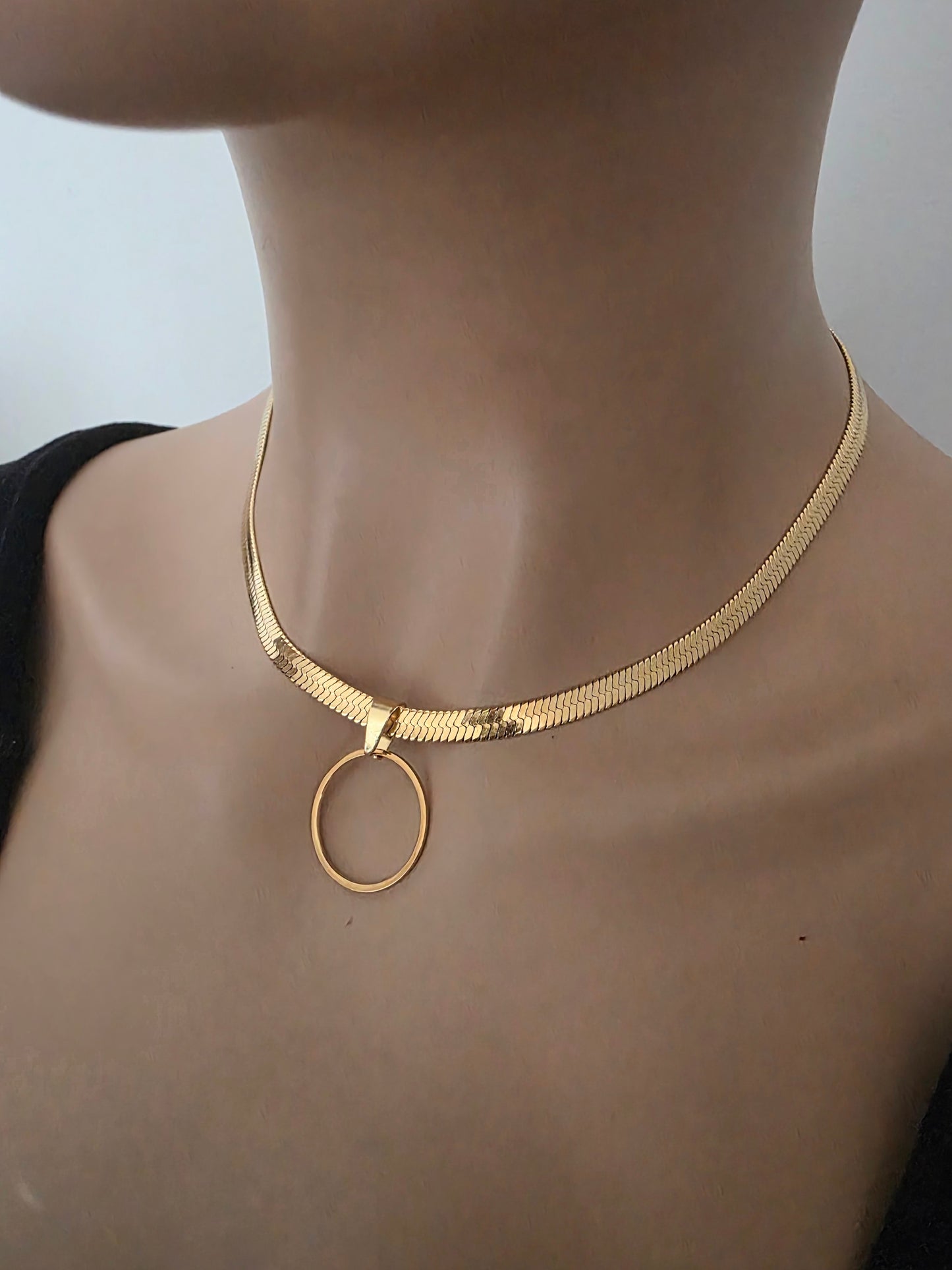 Day Collar – Herringbone Chain | Everyday | Optional Locking Clasp