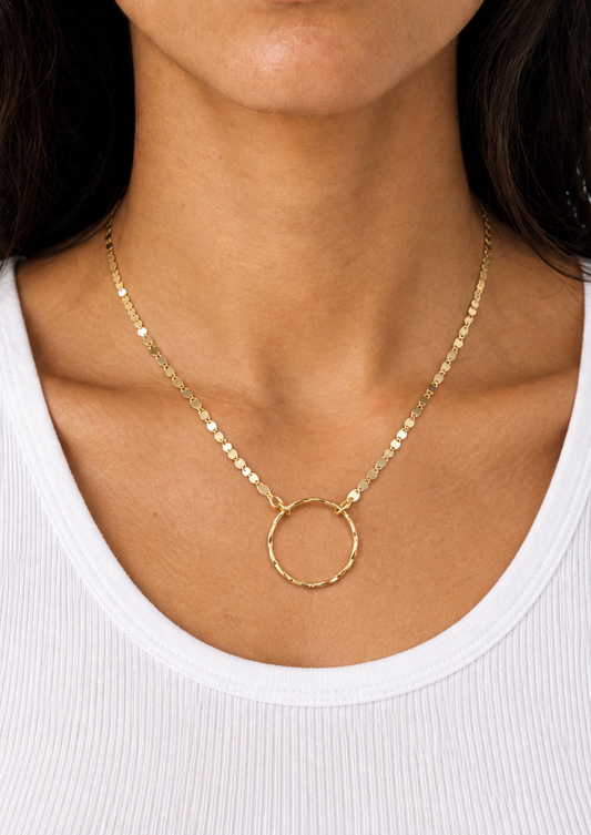 Solid 10K Gold Eternity Day Collar Necklace | Minimalist Luxury Collar | Fine Gold Jewelry